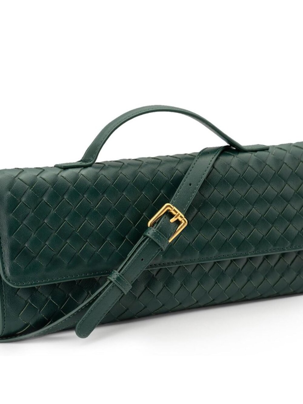 Woven Clutch Purses for Women Leather Evening Crossbody Bag Formal Satchle Shoul